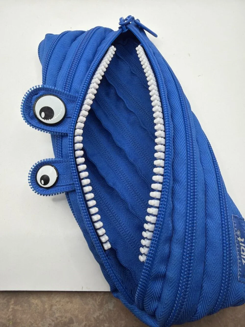 Zipit Blue Monster Zipper Pouch Pencil Case 100%‎ Polyester Machine Washable Fun